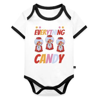 I Know Everything About Candy - Chewing Gum - Organic Baby Contrasting Bodysuit - white/black  - Front