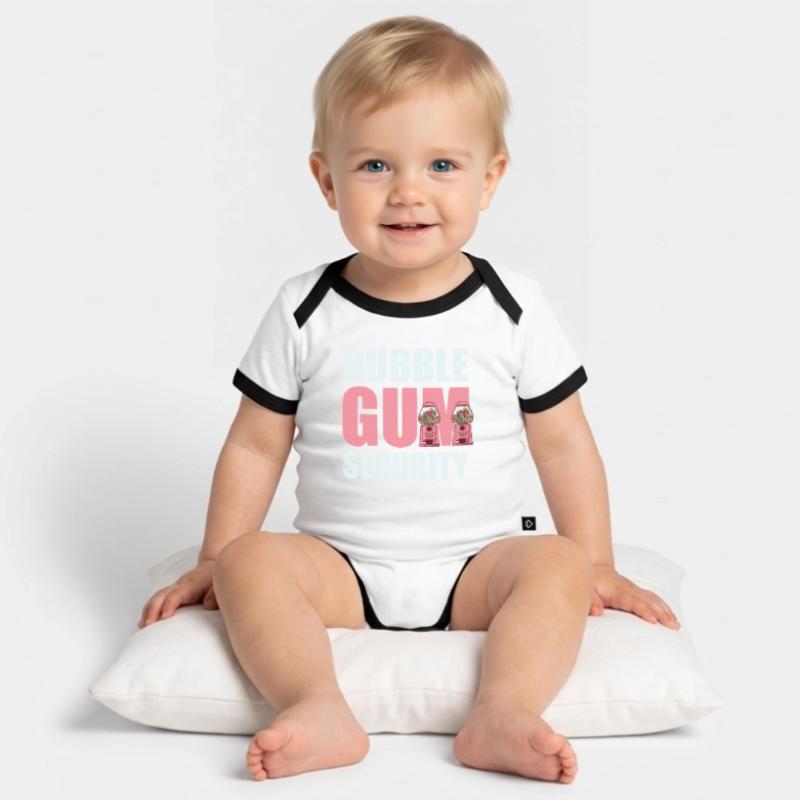 Bubble Gum Security Gumball Machine Gift Organic Baby Contrasting Bodysuit