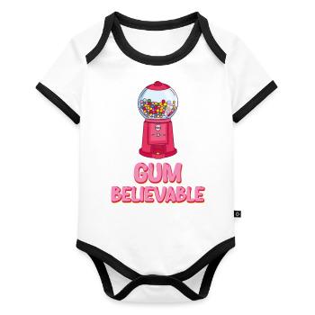 Gum Believable Chewing Gum Pun Chewing Gums - Organic Baby Contrasting Bodysuit - white/black  - Front