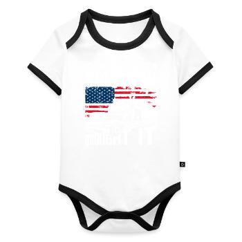Truck driver - Organic Baby Contrasting Bodysuit - white/black  - Front