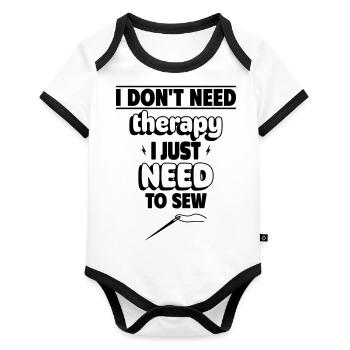 Aucune thérapie n’est nécessaire, juste de la couture - Body Bébé bio contrasté manches courtes - blanc/noir  - Devant