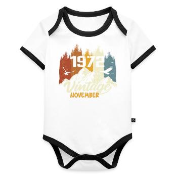 53rd Birthday - Legendary since November 1972 - Organic Baby Contrasting Bodysuit - white/black  - Front