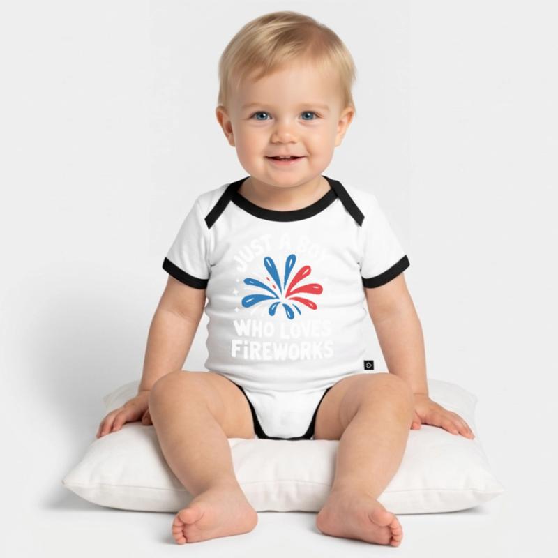 Pyrotechnics Fireworks Pyrotechnics Organic Baby Contrasting Bodysuit
