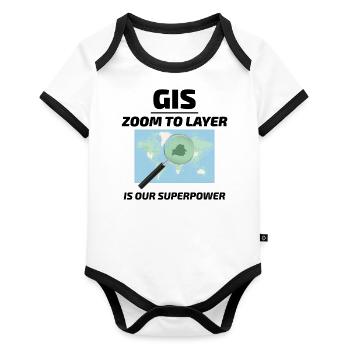 SIG Zoom sur la cartographie des couches Technologie géospatiale - Body Bébé bio contrasté manches courtes - blanc/noir  - Devant