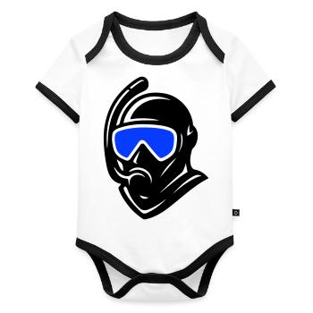 Diver Snorkel Diving - Organic Baby Contrasting Bodysuit - white/black  - Front