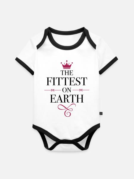 Sport - Baby Bio-Kurzarm-Kontrastbody - Weiß/Schwarz