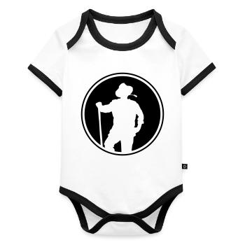farmer kreis - Body Bébé bio contrasté manches courtes - blanc/noir  - Devant