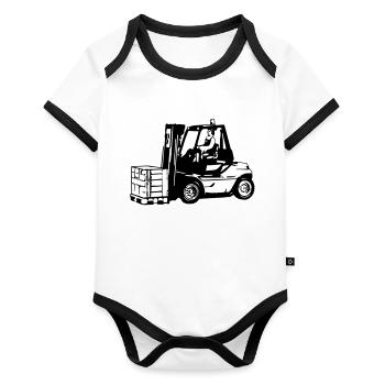 Forklift / fork lift - Organic Baby Contrasting Bodysuit - white/black  - Front