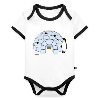 Iglo Go - Organic Baby Contrasting Bodysuit - white/black  - Front