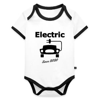 Les voitures de 2020 - Body Bébé bio contrasté manches courtes - blanc/noir  - Devant