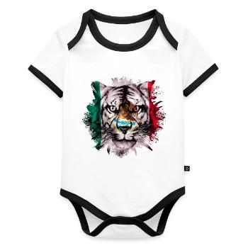 Mexique - Body Bébé bio contrasté manches courtes - blanc/noir  - Devant