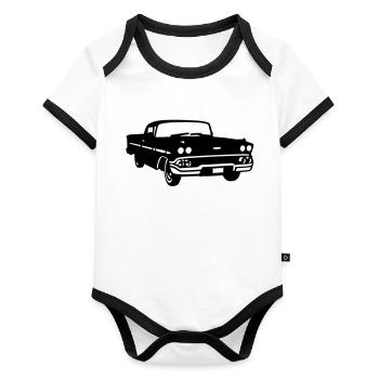 Oldtimer - Organic Baby Contrasting Bodysuit - white/black  - Front