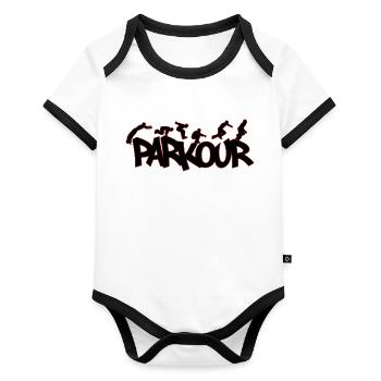 Parkour Freerunning Traceur | Colors can be changed - Organic Baby Contrasting Bodysuit - white/black  - Front