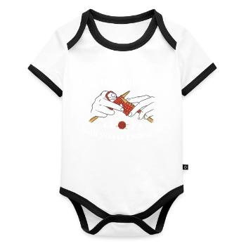 Veuillez coudre une ou deux coutures - Body Bébé bio contrasté manches courtes - blanc/noir  - Devant