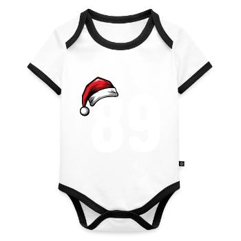 89 Number Christmas - Organic Baby Contrasting Bodysuit - white/black  - Front