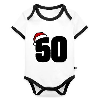 50 Numéro de Noël - Body Bébé bio contrasté manches courtes - blanc/noir  - Devant