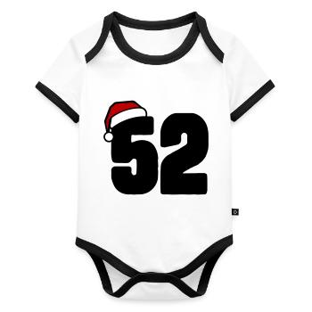 52 Numéro Noël - Body Bébé bio contrasté manches courtes - blanc/noir  - Devant