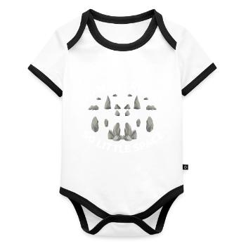 Recherche sur les roches et conception de roches à quartz - Body Bébé bio contrasté manches courtes - blanc/noir  - Devant