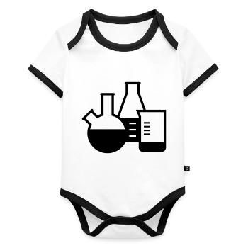 Chemistry Glasses Laboratory Chemist - Organic Baby Contrasting Bodysuit - white/black  - Front