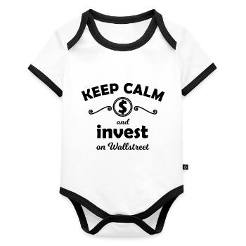 The Stock Exchange Investor - Organic Baby Contrasting Bodysuit - white/black  - Front