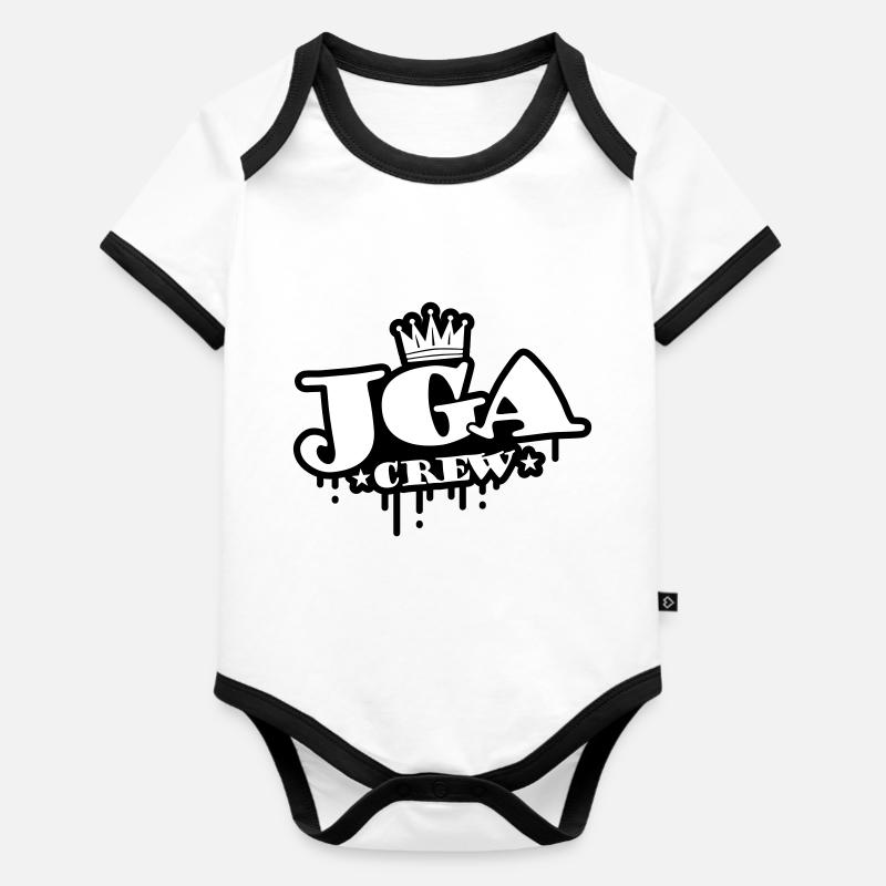 Enterrement de vie de garçon de l’équipage Jga - Body Bébé bio contrasté manches courtes - blanc/noir 