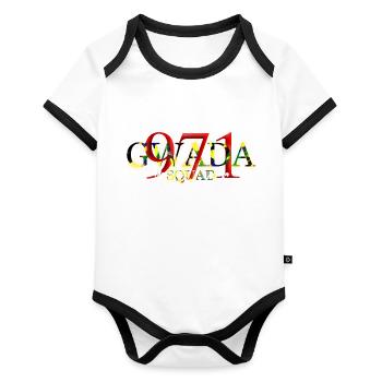 Gwada Kader Design - Baby Bio-Kurzarm-Kontrastbody - Weiß/Schwarz  - Vorne