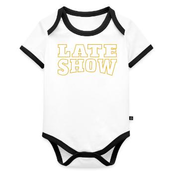 Late Show Graphic - Organic Baby Contrasting Bodysuit - white/black  - Front