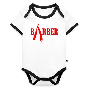 Barbier dire - Body Bébé bio contrasté manches courtes - blanc/noir  - Devant