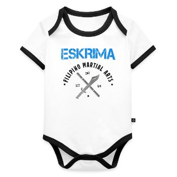 Eskrima Filipino Martial Arts Martial Arts Gift - Organic Baby Contrasting Bodysuit - white/black  - Front