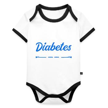 diabetes awareness - Body Bébé bio contrasté manches courtes - blanc/noir  - Devant