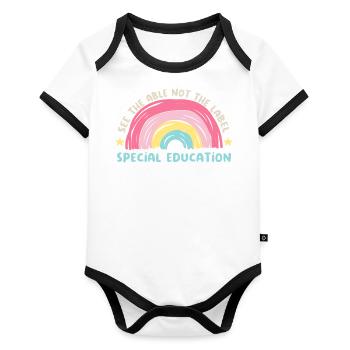 See The Able Not The Label Special Education - Body Bébé bio contrasté manches courtes - blanc/noir  - Devant