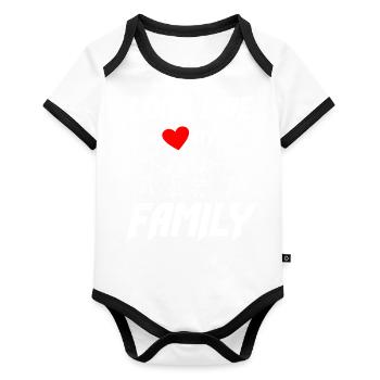 Long Live My Family - Organic Baby Contrasting Bodysuit - white/black  - Front