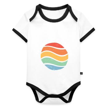 Sped Teacher Progress Is Not Linear - Baby Bio-Kurzarm-Kontrastbody - Weiß/Schwarz  - Vorne