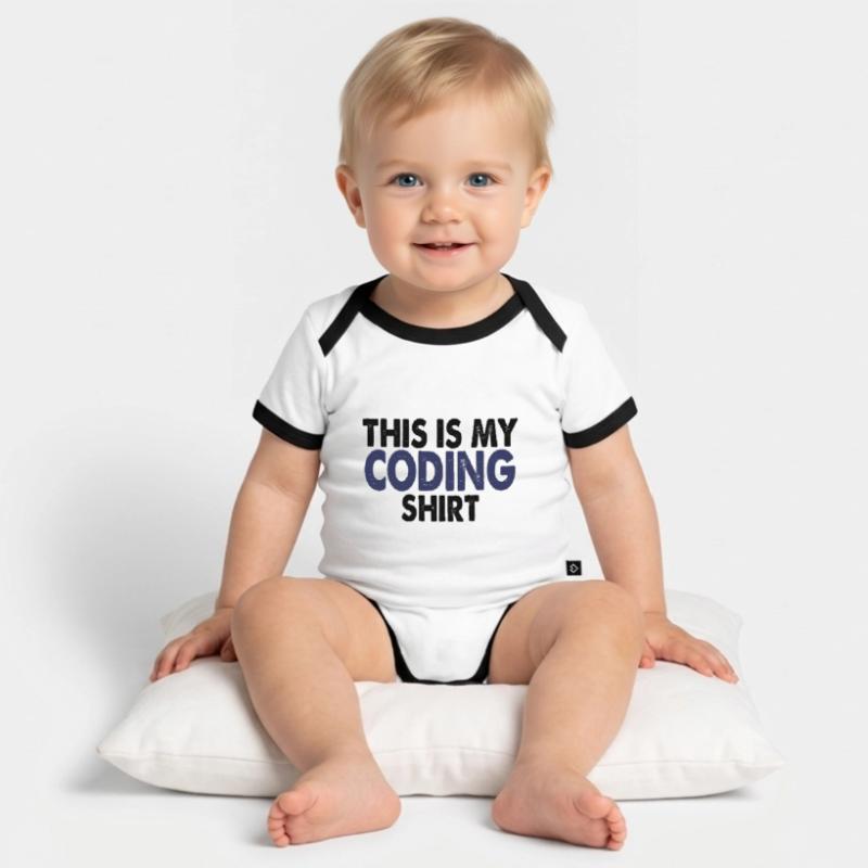 Coding nerd computer programming Organic Baby Contrasting Bodysuit