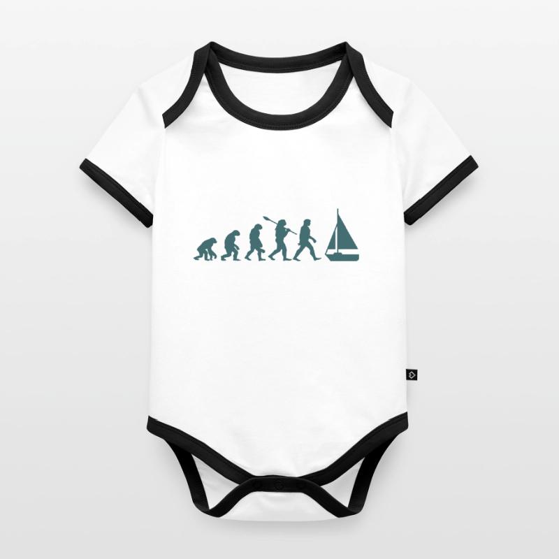 Evolution Segelboot Boot Baby Bio-Kurzarm-Kontrastbody