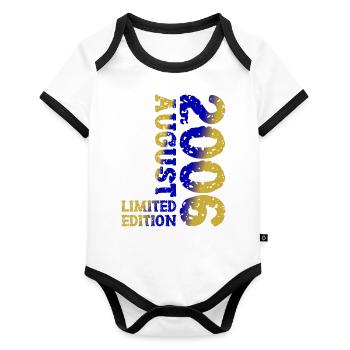 2006 August Limited Edition 17th Birthday Outfit - Organic Baby Contrasting Bodysuit - white/black  - Front