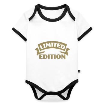 Limited Edition - Organic Baby Contrasting Bodysuit - white/black  - Front