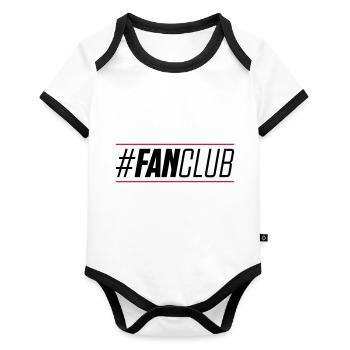fan club hashtag - Organic Baby Contrasting Bodysuit - white/black  - Front