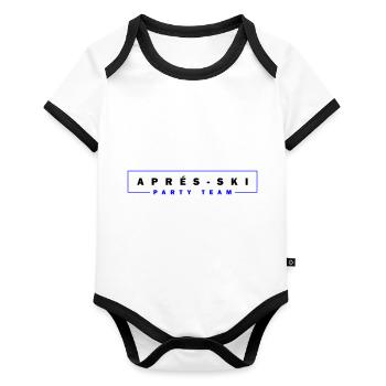 Après Ski Party Team - Organic Baby Contrasting Bodysuit - white/black  - Front