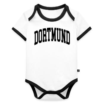 Dortmund - Organic Baby Contrasting Bodysuit - white/black  - Front