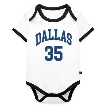 Dallas 35 - Organic Baby Contrasting Bodysuit - white/black  - Front