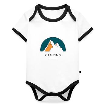 Couleurs de camping - Body Bébé bio contrasté manches courtes - blanc/noir  - Devant