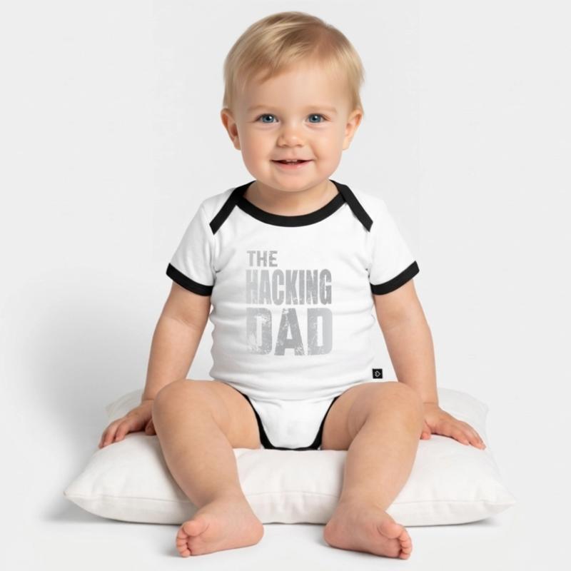 The Hacking Dad Hacker Father Papa Code Computer Organic Baby Contrasting Bodysuit