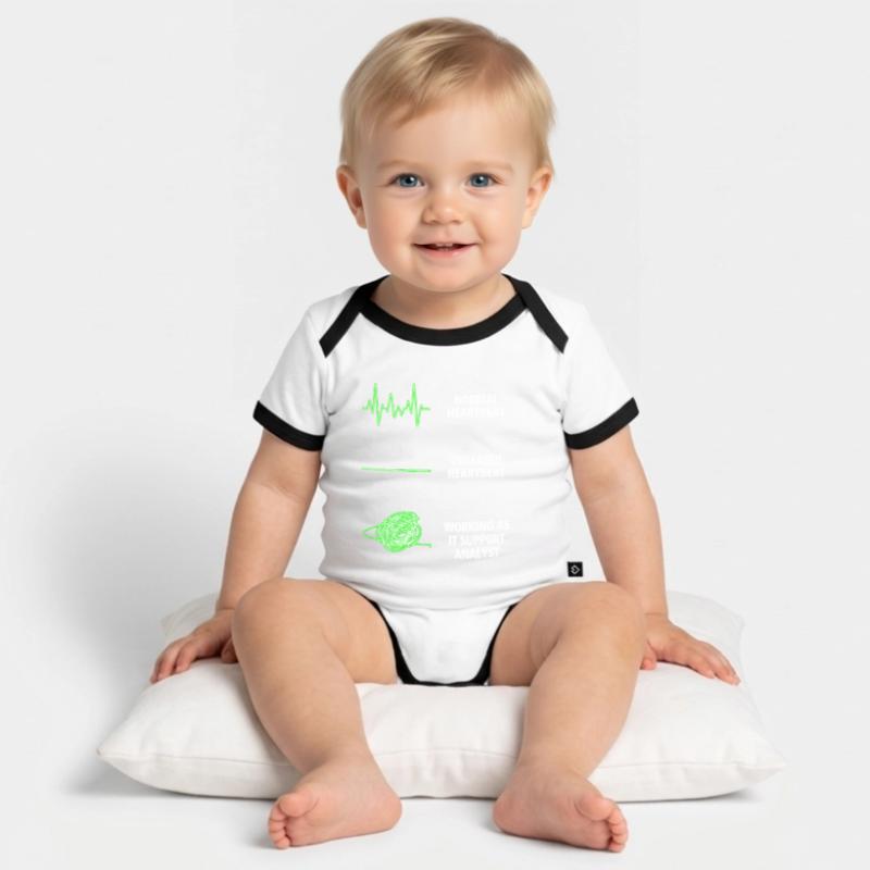 IT Support Analyst Worker IT Computer Organic Baby Contrasting Bodysuit