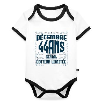 DÉCEMBRE 44 Ans | Édition limitée - Body Bébé bio contrasté manches courtes - blanc/noir  - Devant