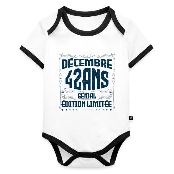 DÉCEMBRE 42 Ans | Édition limitée - Body Bébé bio contrasté manches courtes - blanc/noir  - Devant