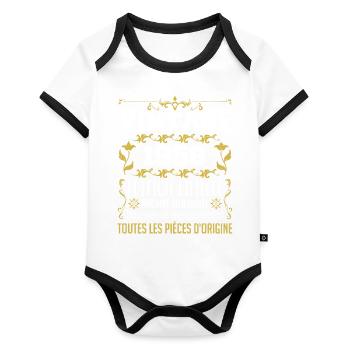 vintage 1958 | Toutes Les Pièces D'origine - Body Bébé bio contrasté manches courtes - blanc/noir  - Devant