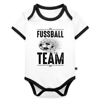Équipe de football - Body Bébé bio contrasté manches courtes - blanc/noir  - Devant