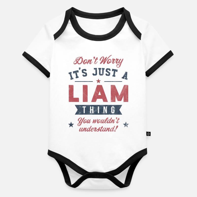 Its a Liam thing - Organic Baby Contrasting Bodysuit - white/black