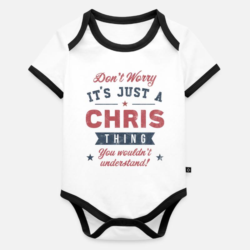 C’est un truc de Chris - Body Bébé bio contrasté manches courtes - blanc/noir 